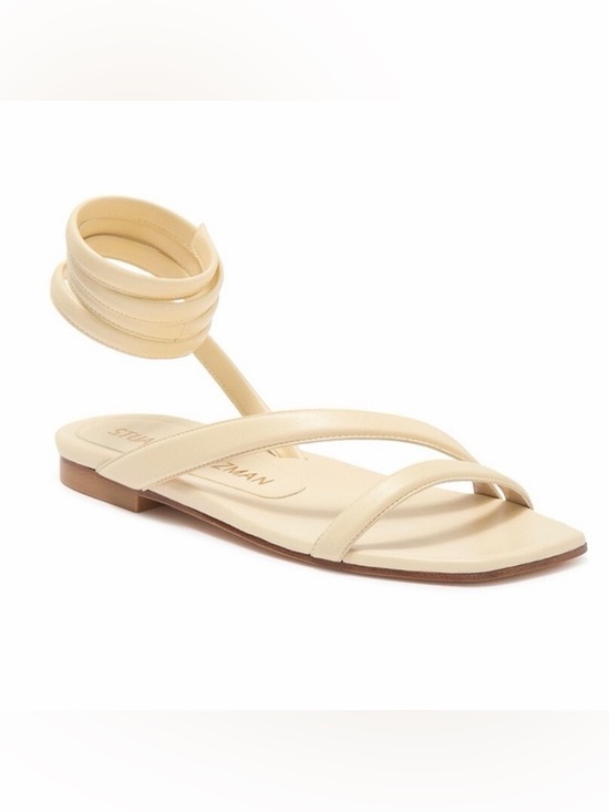 Shoes - STUART WEITZMAN | beatrix flat wrap sandal in cream